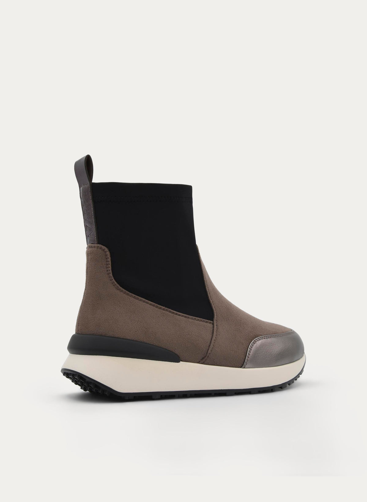 GRAY AND BLACK WEDGE SPORT BOOTIE