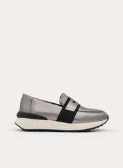 MOCASÍN PLOMO DEPORTIVO CUÑA ELÁSTICOS
