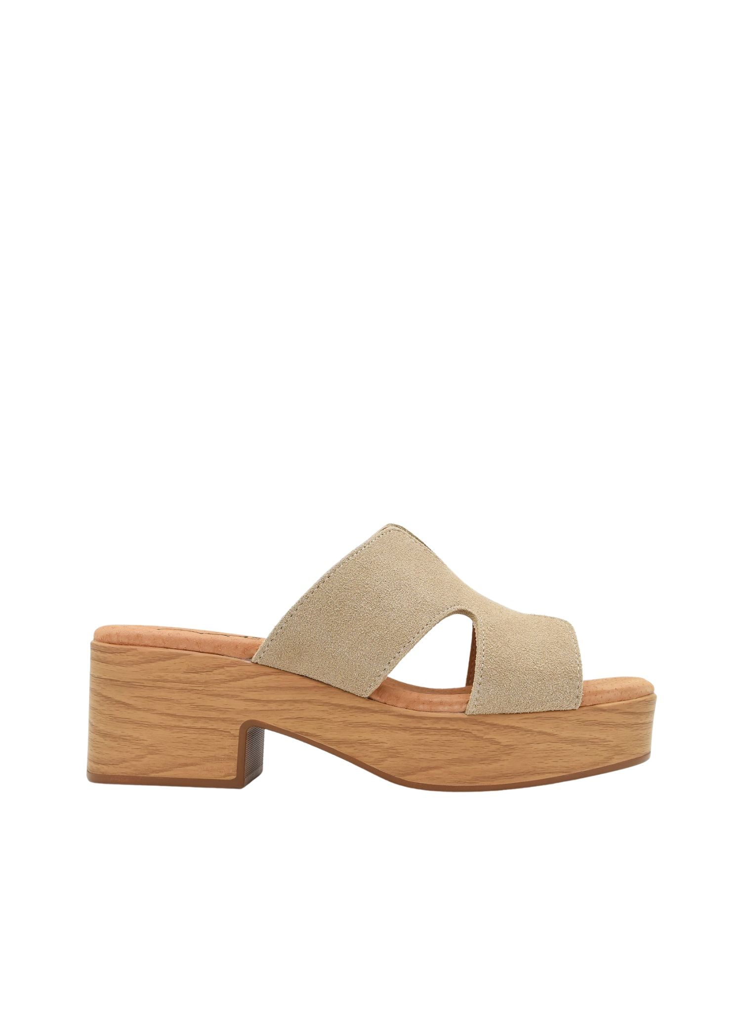 SANDALIAS DE TACÓN ANCHO BEIGE DE PIEL