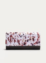 BOLSO CLUTCH BLANCO VACA CON CADENA DORADA