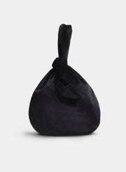 BOLSO DE MANO NEGRO TERCIOPELO CON NUDO