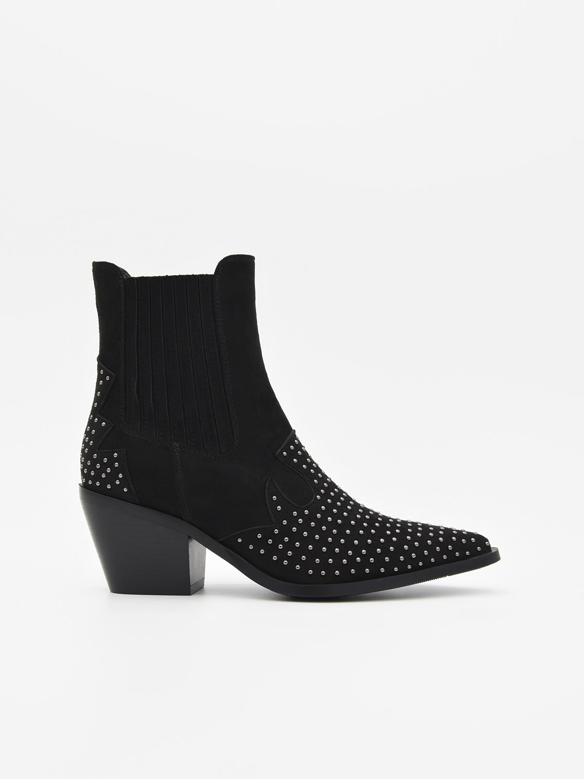 BOTÍN COWBOY NEGRO CON TACHAS