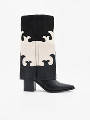 BOTA COWBOY BICOLOR NEGRO Y BLANCO