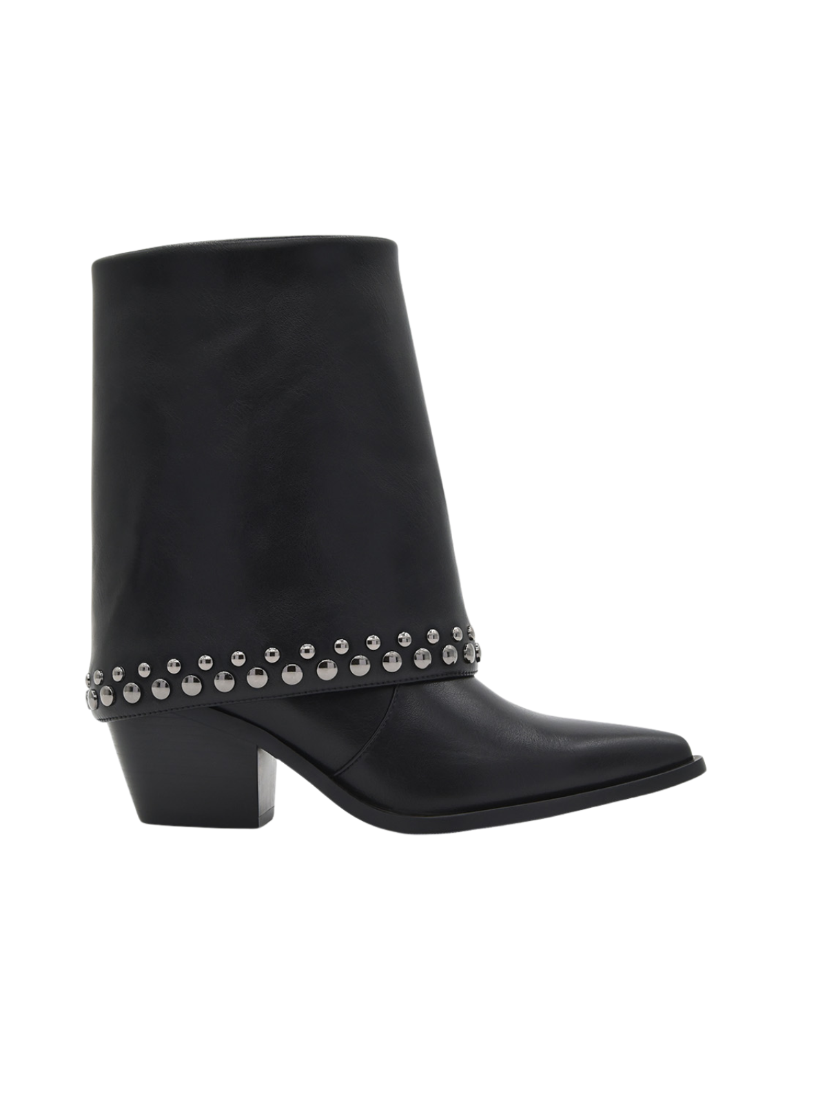 BOTÍN NEGRO CON POLAINA Y TACHAS