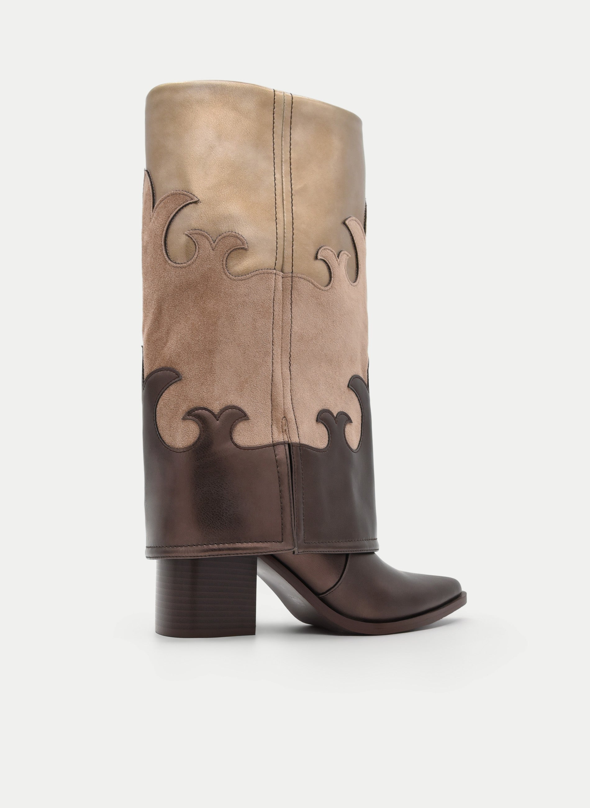 BOTA COWBOY BICOLOR TAUPE