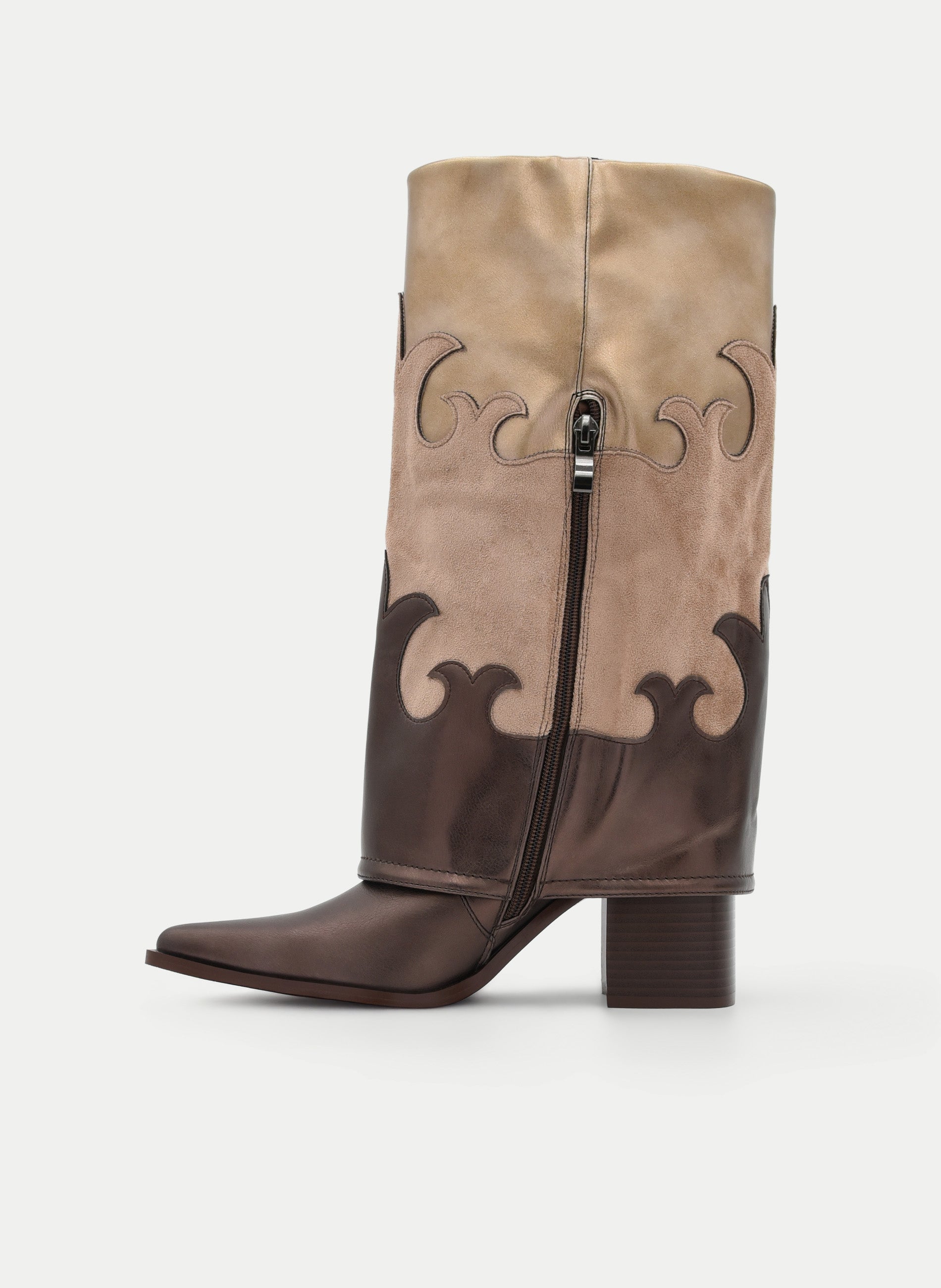 BOTA COWBOY BICOLOR TAUPE