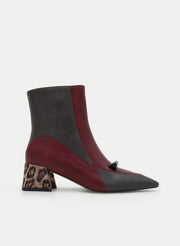 BOTÍN GRIS TACÓN LEOPARDO